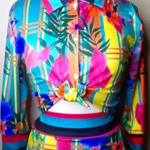 Tropical Two Piece Skirt Set